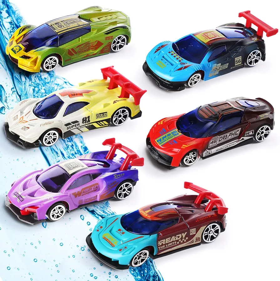 6 Pcs Color Change Cars Color Change Toy Vehicles Color Changing Cars in Water Color Changing Bath Toys Car Goodie Bags Fillers for Kids Toddlers Themed Party