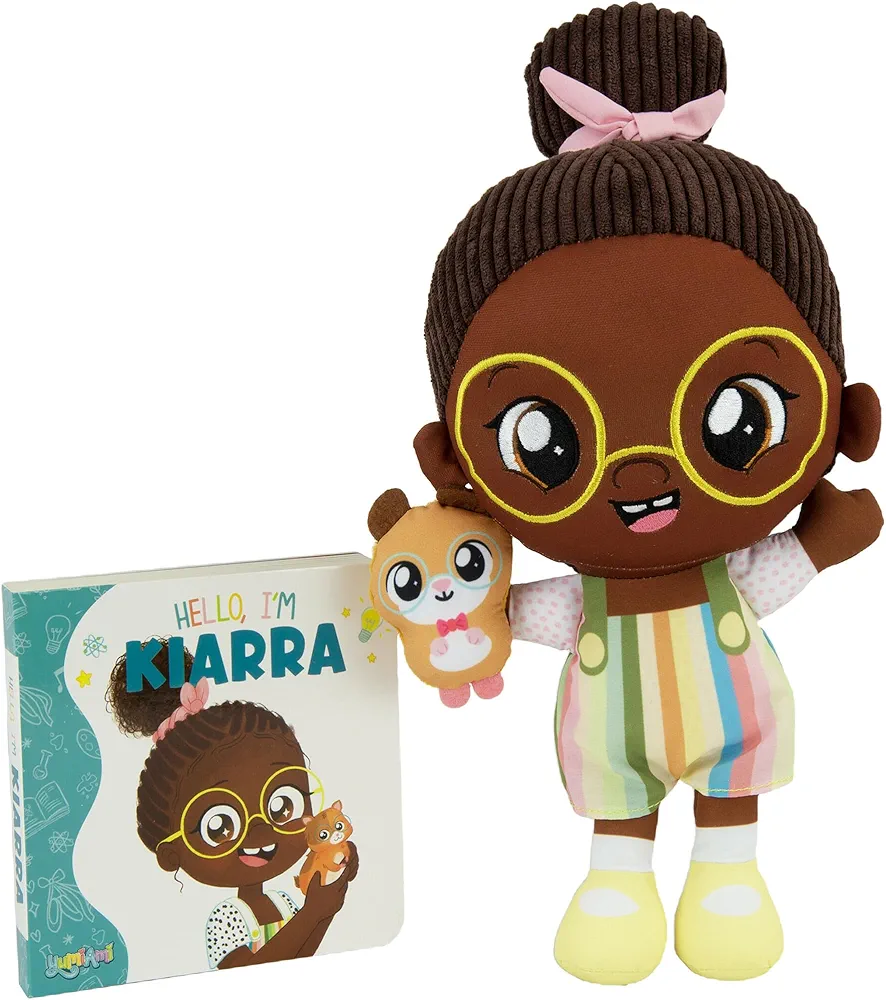 YumiAmi Soft Plush Doll - Kiarra - Educational Rag Doll Includes Early Learning Board Book - Multicultural Preschool Toys for Diversity Education - Toddler Gifts - Plush Doll with Detailed Embroidery