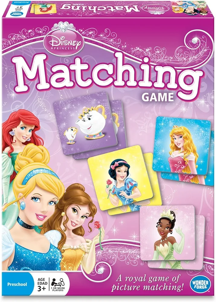 Wonder Forge Disney Princess Matching Game - Fun & Quick Memory Game for Kids | Engaging Toy for Ages 3-5 Years | Features Beloved Disney Princesses | Ideal for Solo or Family Play