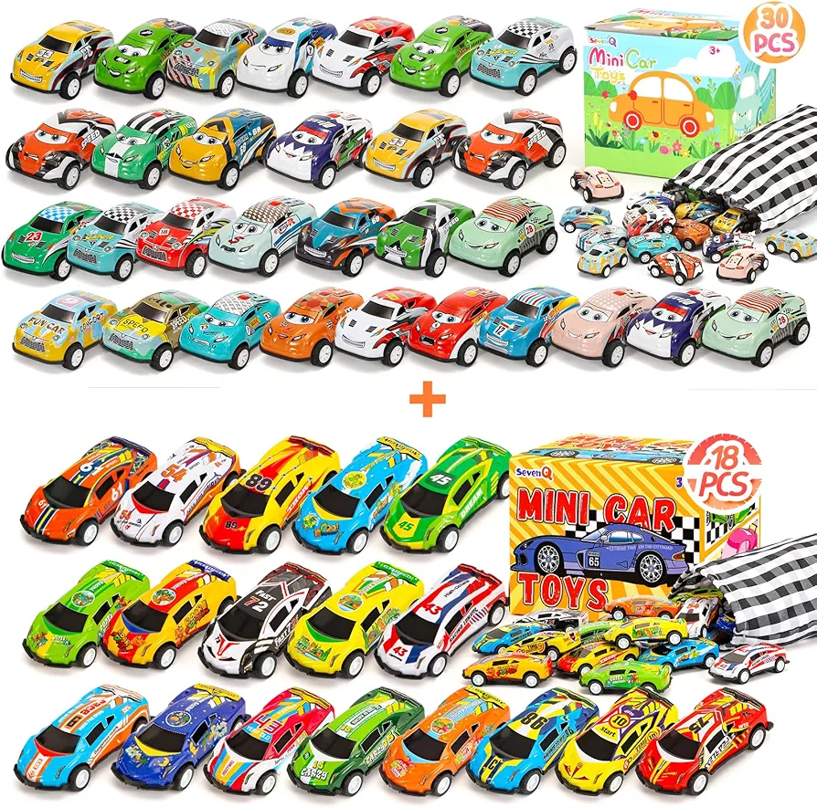 48Pcs Toy Cars for Kids Pull Back Cars Playses, Race Car Party Favors for Toddler Boys Girls Birthday Gifts Easter Basket Stuffers