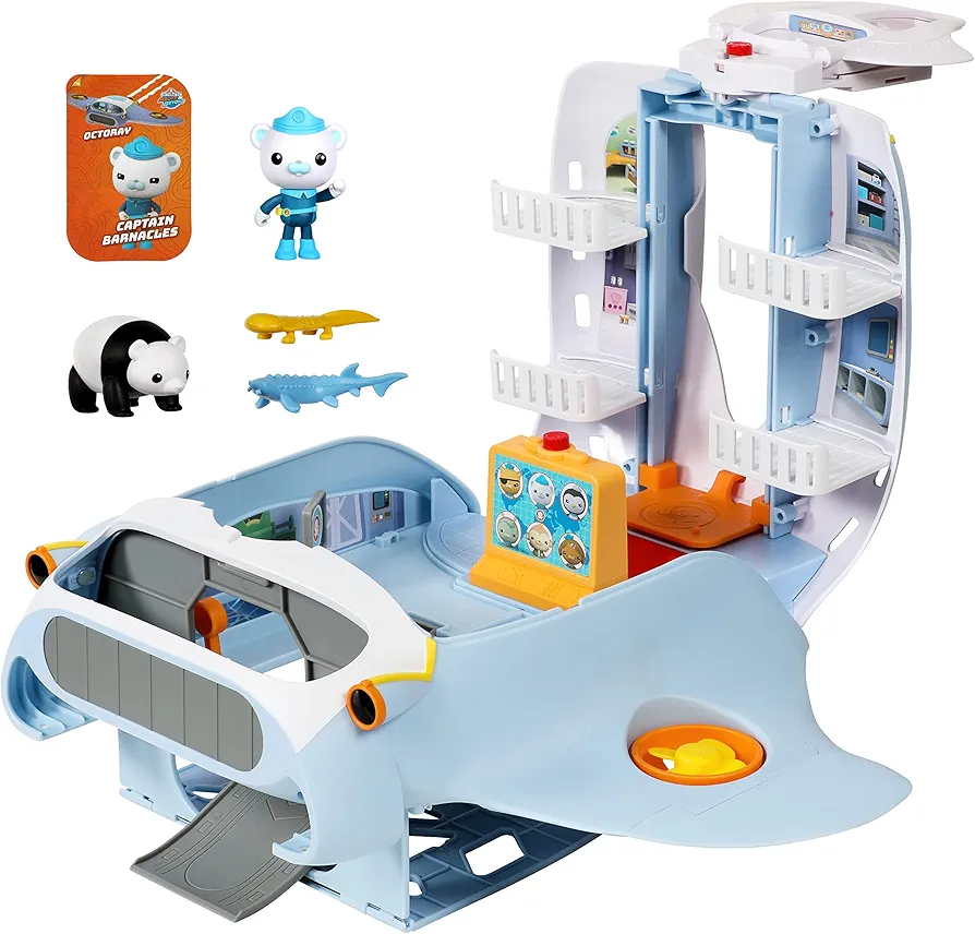 Octonauts 61128 above & Beyond - Octoray Transforming Playset - 7 Pieces - 18+ Lights and Sounds, Multicoloured