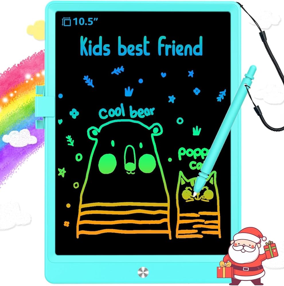 LCD Writing Tablet Doodle Board,10.5 inch Colorful Drawing Pad,Electronic Drawing Tablet, Drawing Pads,Travel Gifts for Kids Ages 3 4 5 6 7 8 Year Old Girls Boys (Blue)