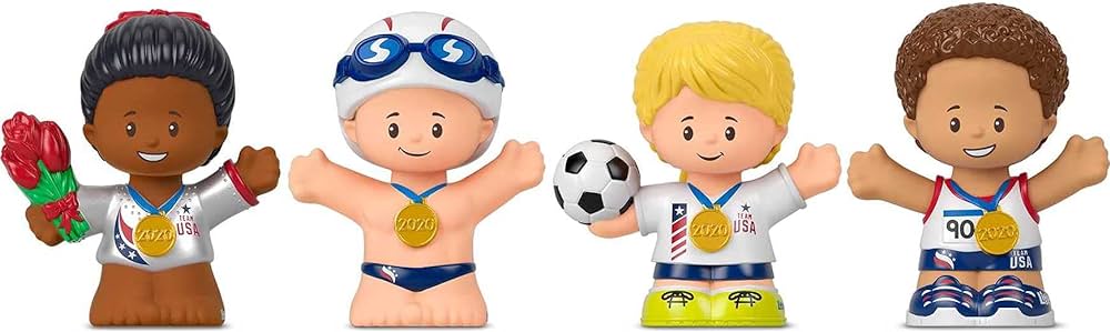 Little People Collector Team USA Classic Sports Special Edition Set for Adults & Fans, 4 Athlete Figures in Display Package