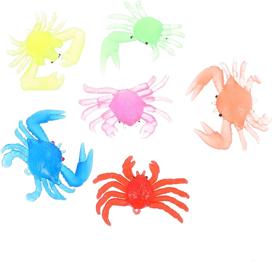 ibasenice Mini Toys 60pcs Model/Toys Lovely Animals: Creature Toy Bag Crab Vivid Animals Colors Color Sea Shower Party Stem Education Cognitive Mini Figure Creatures Life Crabs Rein Models Miniatures