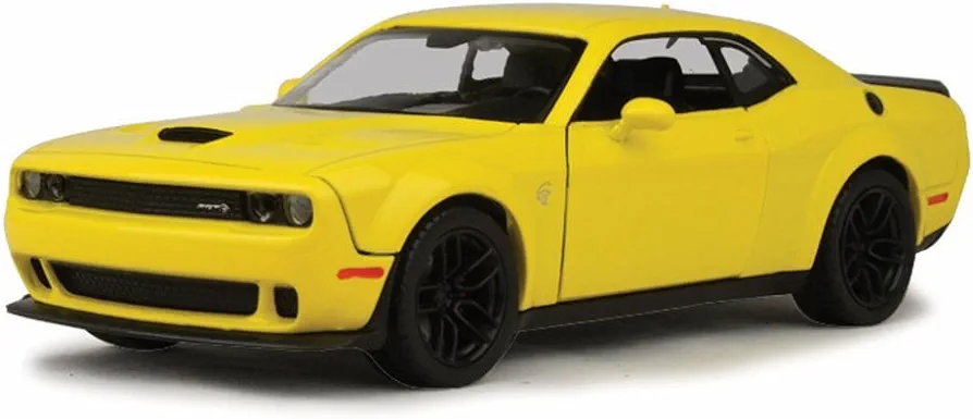 Motor Max 2018 Dodge Challenger SRT Hellcat Widebody, Bright Yellow 79350YL - 1/24 Scale Diecast Model Toy Car, unisex-children