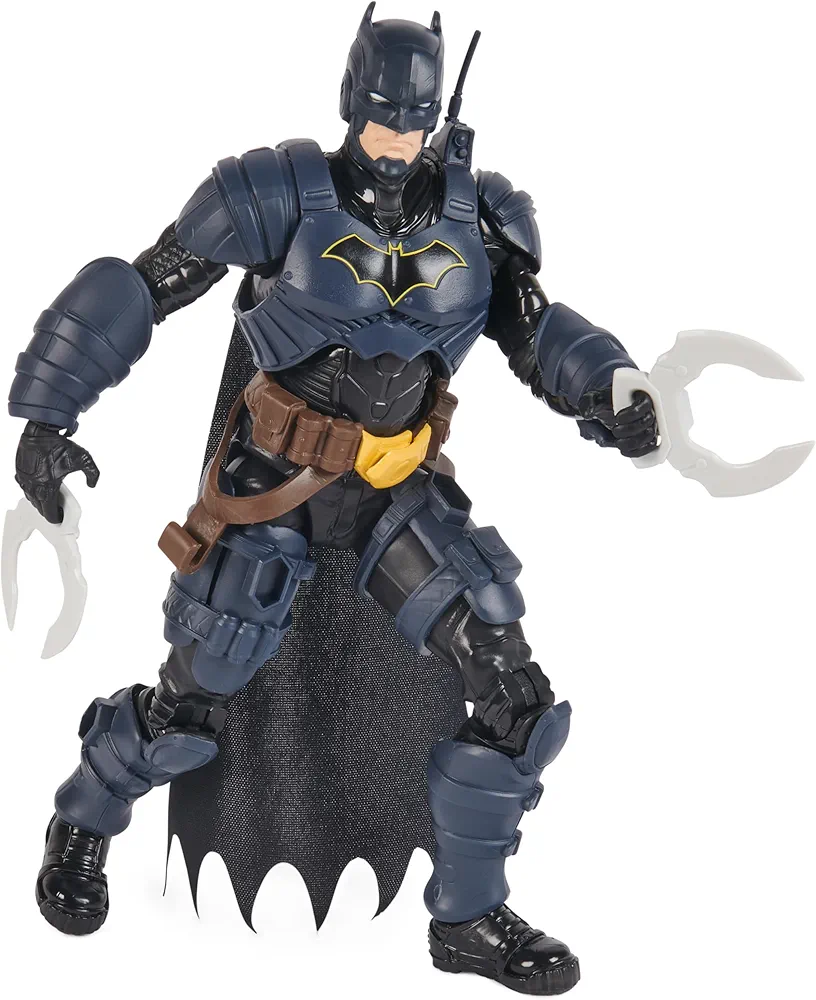 DC Comics, Batman Adventures, Batman Action Figure with 16 Armor Accessories, 17 Points of Articulation, 12-inch, Super Hero Kids Toy for Boys & Girls