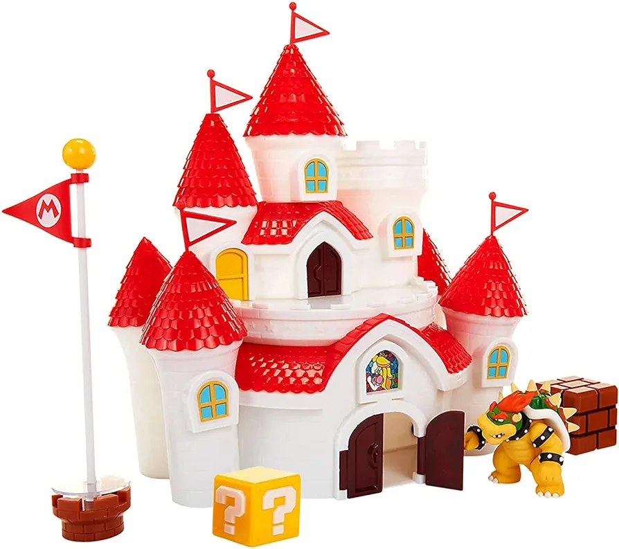 Super Mario Mushroom Kingdom Castle Playset with Exclusive 2.5” Bowser Figure