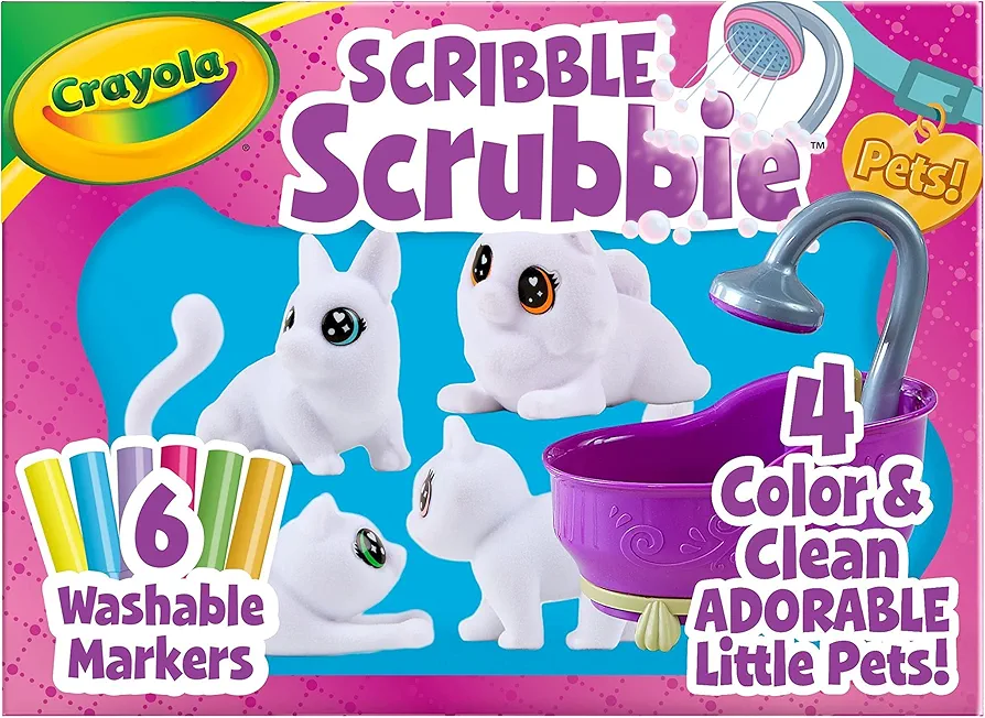 Crayola Scribble Scrubbie Pets Tub Set, Washable Pet Care Toy, Animal Toys for Girls & Boys, Preschool Toy, Gifts for Kids, 3+