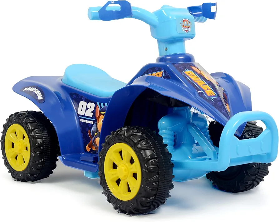 Paw Patrol Chase 6V Quad for Kids - Powerful and Safe Ride-On Toy with Rechargeable Battery, Forward and Reverse Driving, Foot Peddle, Ages 2-3