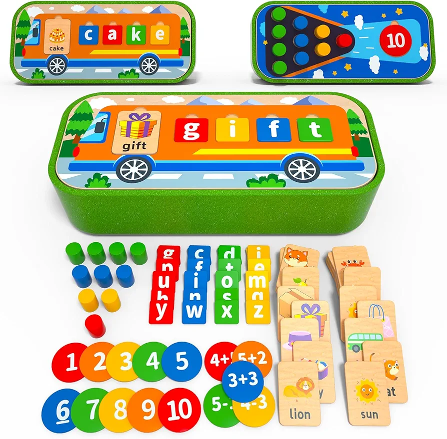 MTKILN Montessori Wooden Educational Toys Matching Letter and Counting Number Games Box for Toddlers 3 4 5 6 Year Old - Preschool Kindergarten Learning Activities