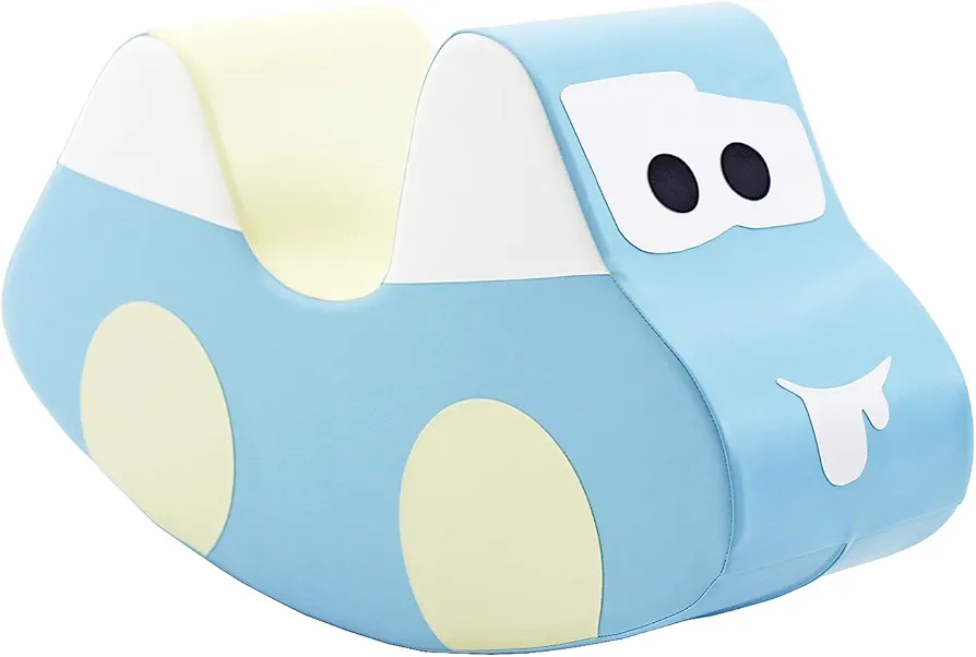 IGLU Soft Play Rocking Car Rocker for Kids Jumping Activity Toy Toddler 2-4 Years (Pastel Blue)