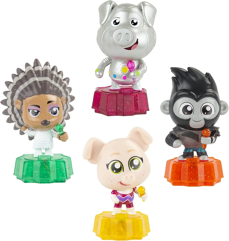 Sing 2: Stage Sparkles Figure Set – Includes Ash, Rosita, Johnny & Gunter [Amazon Exclusive]