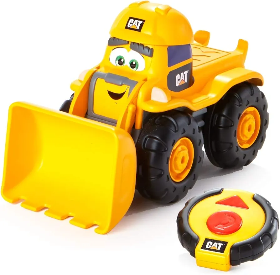 CAT Construction Toys, RC Remote Control Loader Truck - 10.5 Inch Length, Child Friendly Controller, Stowable Controller, Working Headlights - Batteries Included!