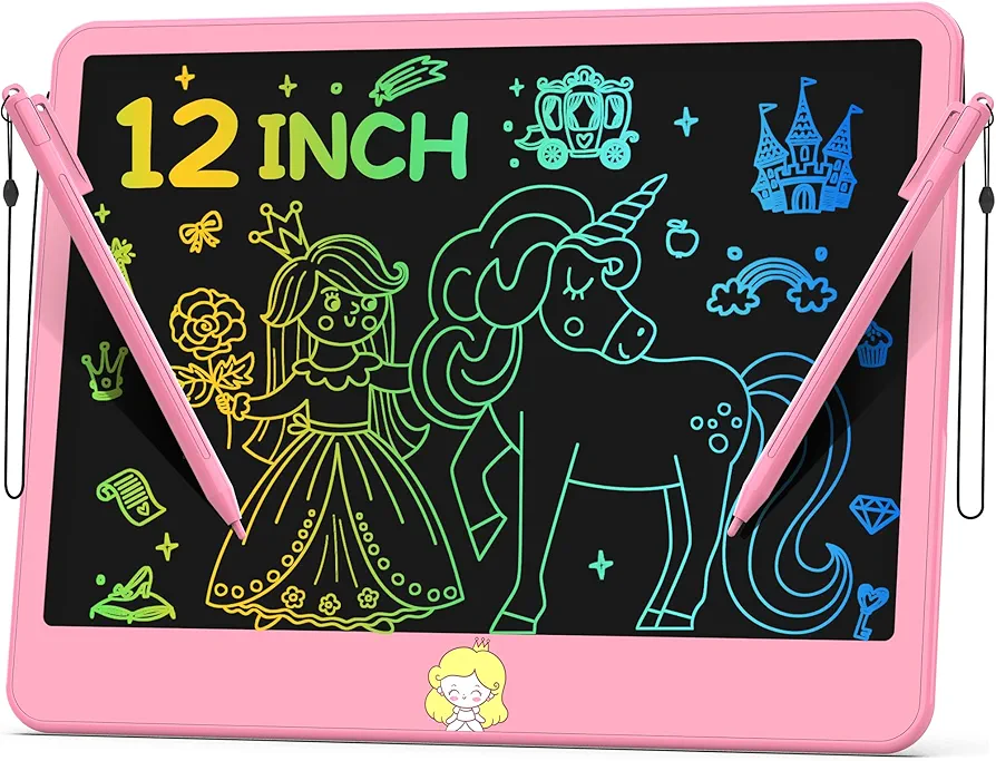 LCD Writing Tablet for Kids 12 Inch, Kids Learning Toys Drawing Pad for Girls Boys, Erasable Doodle Board for Toddlers 3 4 5 6 7 8 Year Old Travel Essentials, Christmas Birthday Gift for Kids