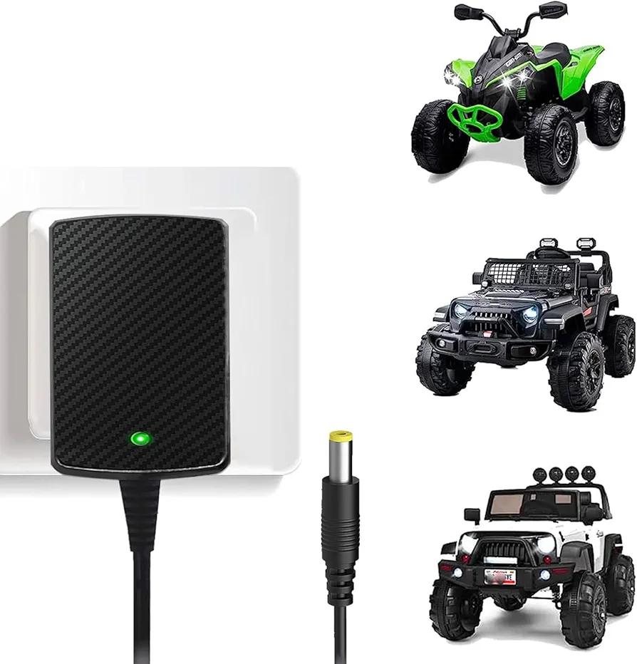 12v Charger for Kids Ride On Toys Car 12 Volt Battery Charger Wrangler SUV Kid Trax Dynacraft Toy Car Jeep ATV Kidzoon Bumper Car Quad Disney Electric Ride On Charger 12v Kid Car Charger