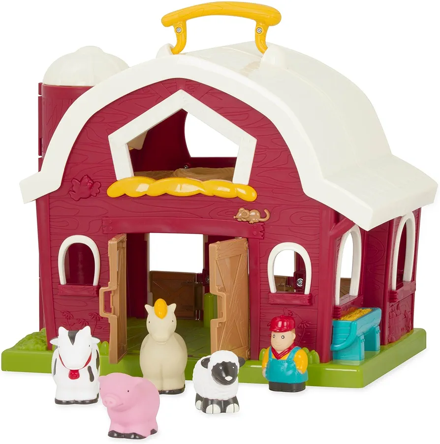 Battat – Classic Barn Playset – Farm Toys For Toddlers – Farm Animals – Farmer's Barn With Carry Handle – 18 Months + – Big Red Barn