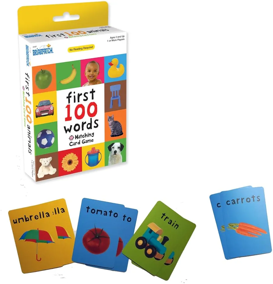 Briarpatch, First 100 Words Matching, Kids Early Learning Card Game Activities, Travel Game for Preschoolers and Family, Ages 2+