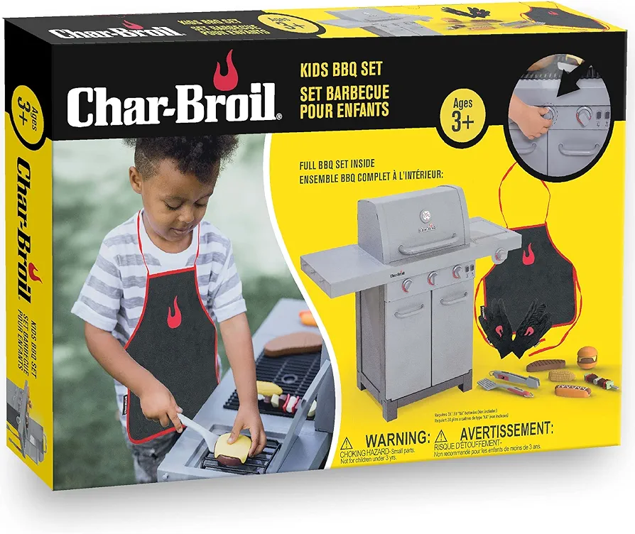 Char-Broil kids BBQ Pretend Play set with realistic steam, lights and sounds and BBQ Accessories