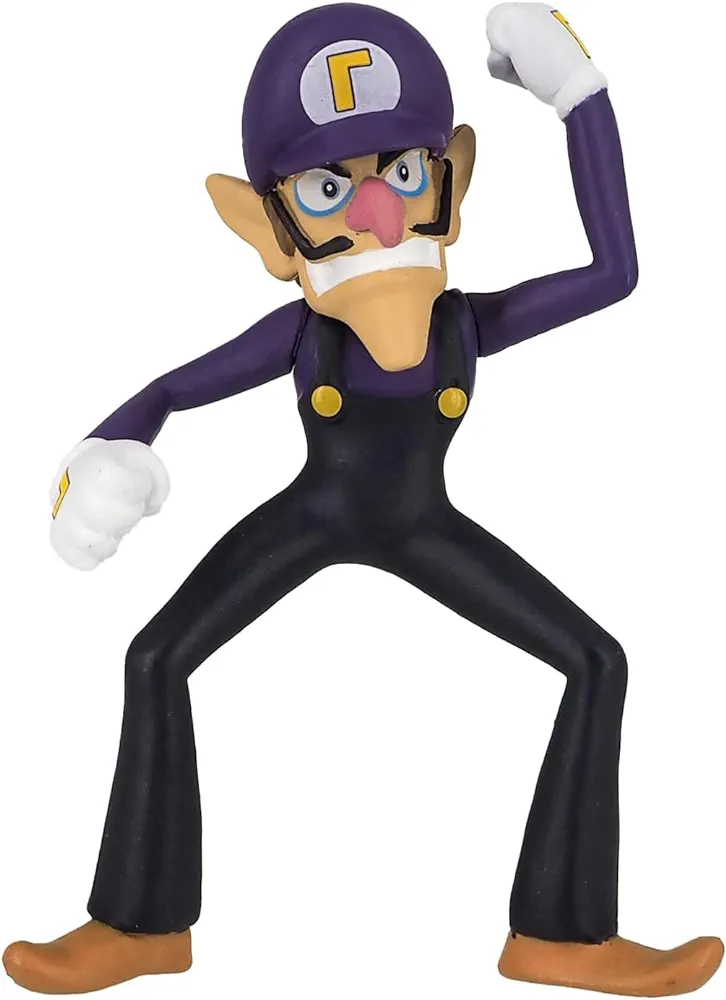 Sanei Boeki Super Mario Figure Collection Waluigi 1.57 x 1.57 x 1.96 Inches FCM-030 Japan Import with Original Stylus Ballpoint Touch Pen