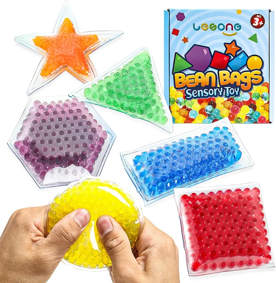 Squishy Sensory Toy for Kids - Fidget Calming Toys for Autism/ Anxiety Relief for Adults, Shapes Learning Toy Classroom Must Haves, Unique Stocking Stuffers (Shape)