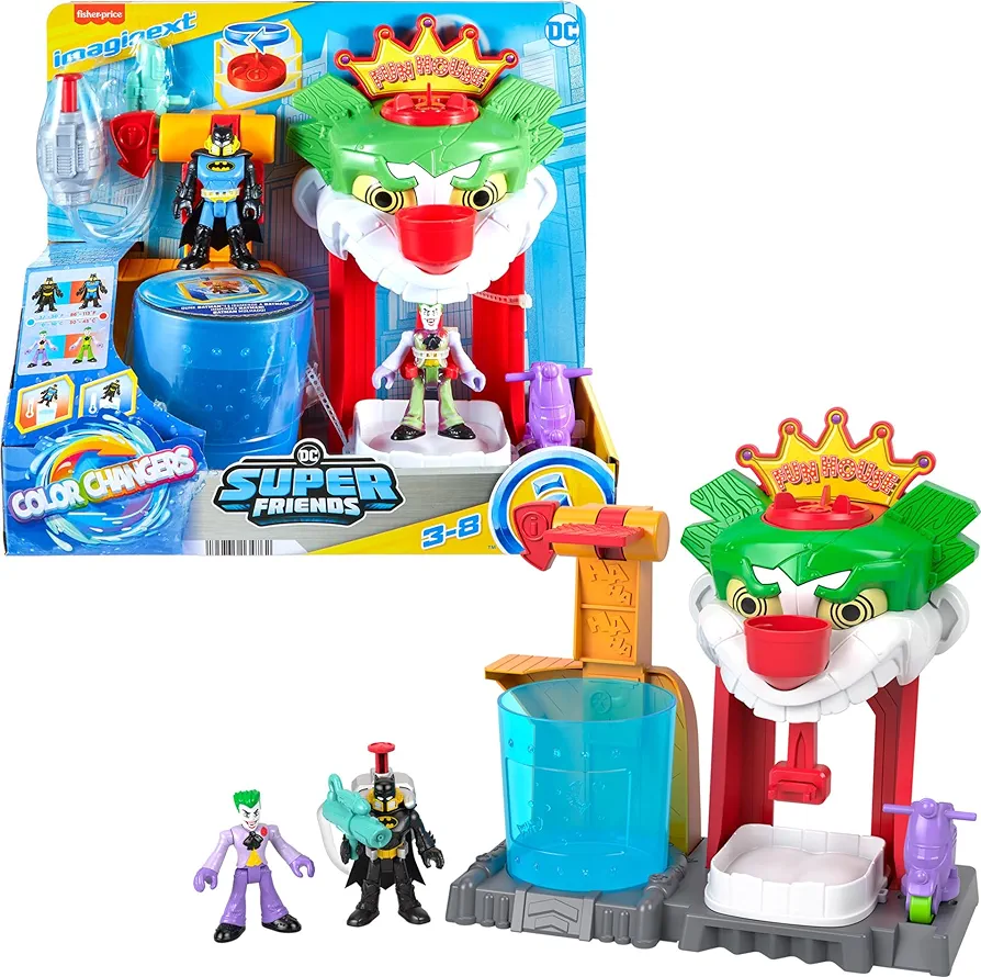 Fisher-Price Imaginext DC Super Friends Batman Toy Color Changers The Joker Funhouse Playset for Preschool Pretend Play Kids Ages 3+ Years