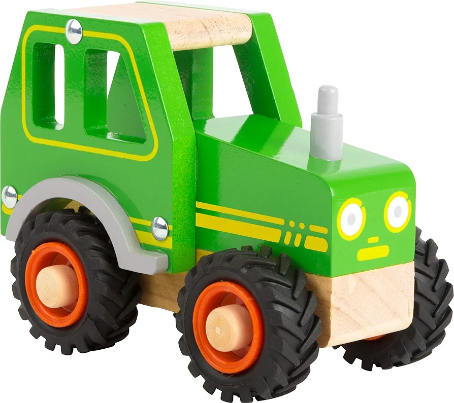 small foot wooden toys Wooden Tractor Designed for Children 18+ Months