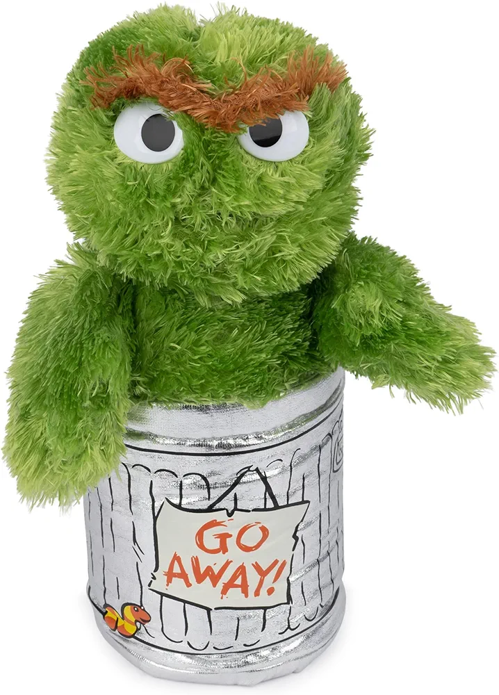 GUND Sesame Street Official Oscar The Grouch Muppet Plush, Premium Plush Toy for Ages 1 & Up, Green/Silver, 10”