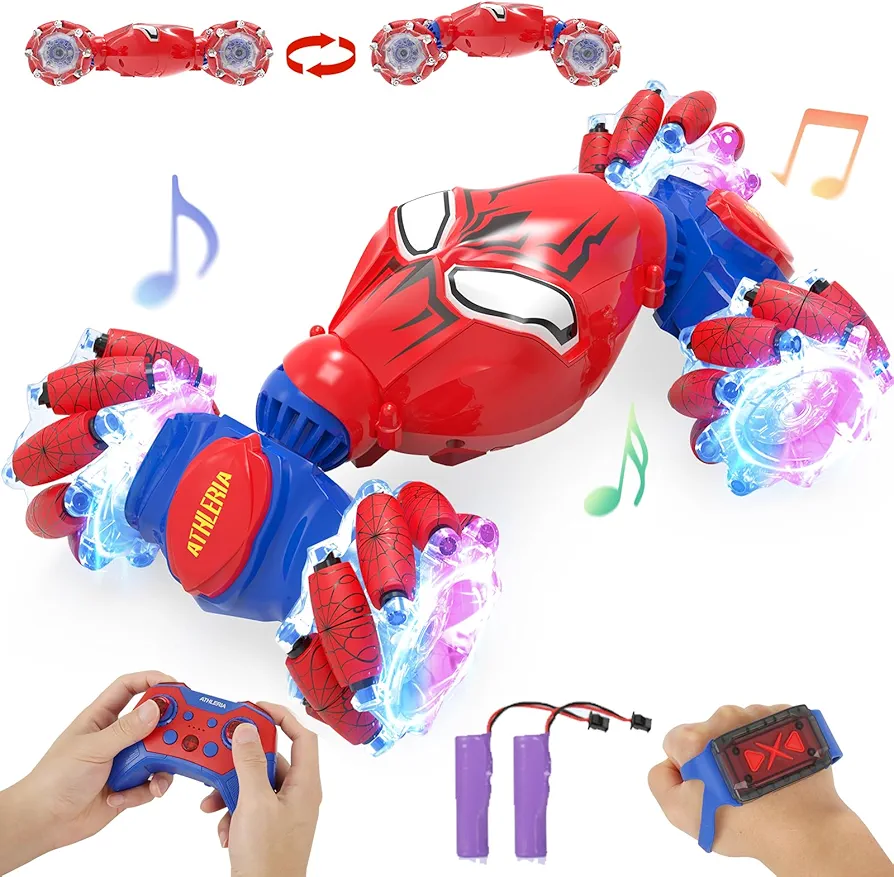 ATHLERIA Spider Gesture Sensing RC Stunt Car Toys Gifts for Boys Age 6-8-13, 4WD Hand Remote Control Car,Rc Drift Car,Twist,360° Rotating,Chritmas Birthday Presents for Boys Girls Kids 678910+ Yr