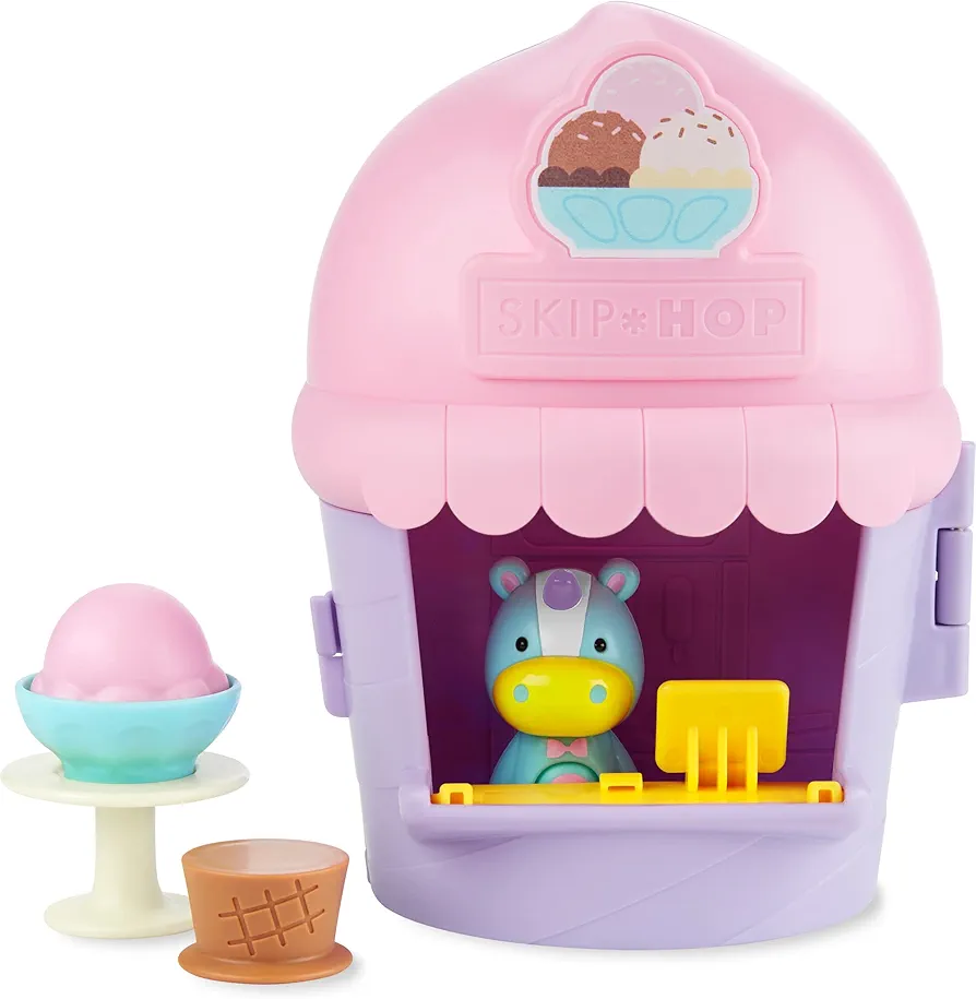 Skip Hop Pretend Play Zoo Ice Cream Shoppe Playset, Toy for Kids 2 Years and Up, Unicorn