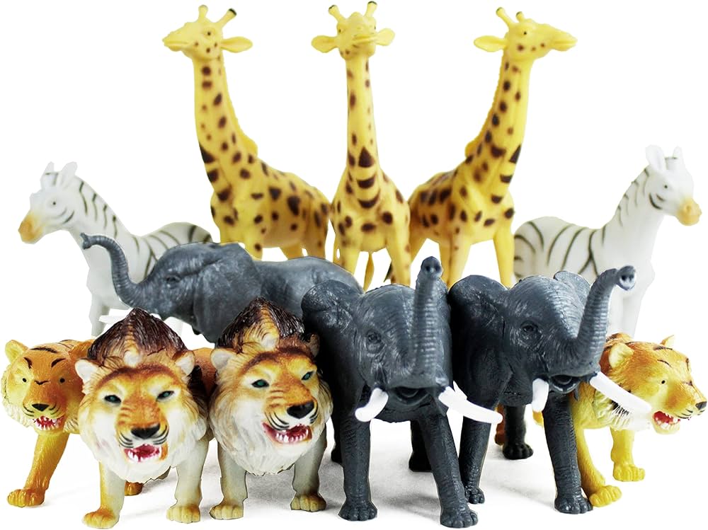 Boley 12 Piece Jumbo Safari Animals - 9" Jungle Animals and Zoo Animals - Great Educational Toy for Kids, Toddlers, Children Or Party Favor!