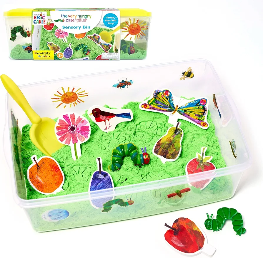 Creativity for Kids The Very Hungry Caterpillar Sensory Bin - Toddler Sensory Toys from The World of Eric Carle Books, Preschool Learning Activities and Fine Motor Toys for Toddlers Ages 3-4+