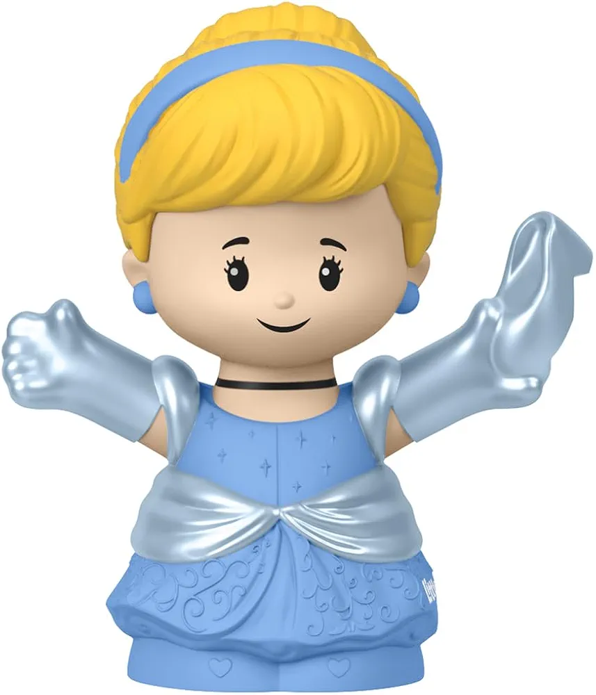 Mattel Replacement Part for Fisher-Price Little People Playset - HJW75 ~ Replacement Princess Cinderella Figure ~ She's Holding a Glass Slipper ~ Inspired by Disney Movie Cinderella, Yellow, Blue