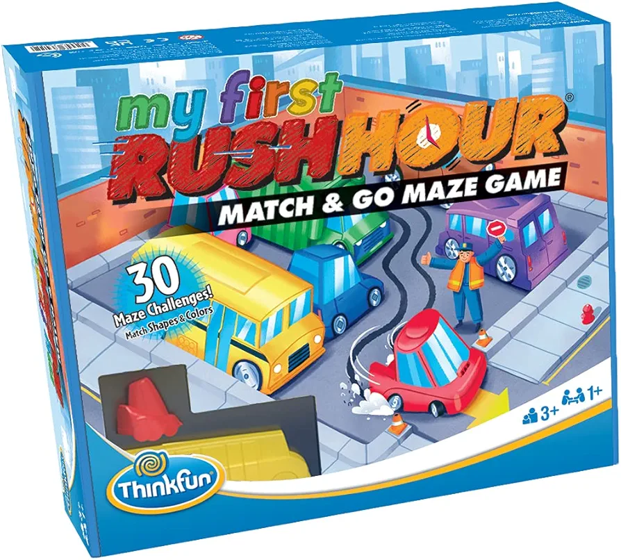 ThinkFun My First Rush Hour - Engaging Brain Game for Kids | Stimulating STEM Toy | Enhances Logic, Matching, Colors, and Shapes Skills | Best Gift for Toddlers