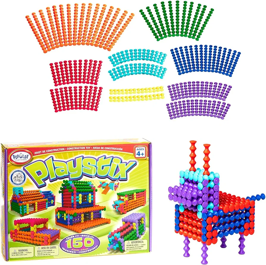 Playstix Construction Toy Building Blocks Set 150 Piece STEM Kit