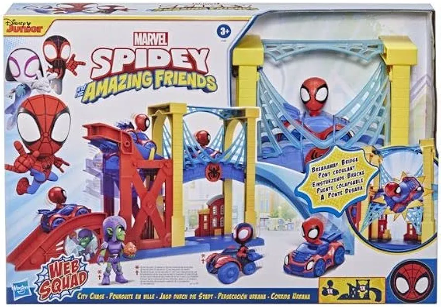 Marvel Spidey & His Amazing Friends Action Figures Superheroes + Villains (Choose Figure) (Web Squad City Chase Playset)