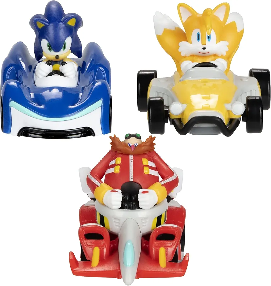 Sonic The Hedgehog 1:64 Die-cast Toy Vehicles - Sonic, Tails & Eggman! For Boys