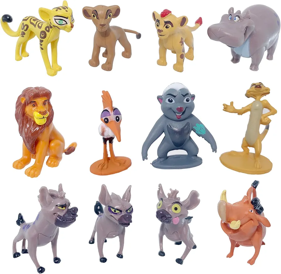 The Lion King -The Lion Guard Figurines, Tales of Mufasa & Simba Perfect The Lion King Toys,1-2.3 inches Mini Figurines Toy Set （ Pack of 12）