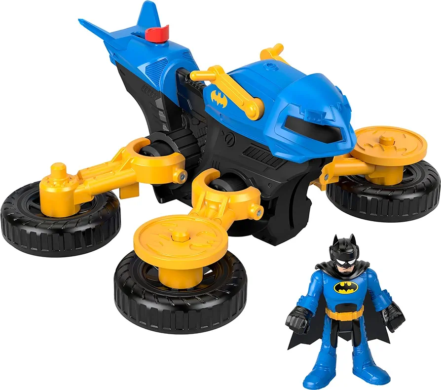 Fisher-Price Imaginext DC Super Friends Batman Toy Figure and Transforming Batcycle for Pretend Play Kids Ages 3+ Years