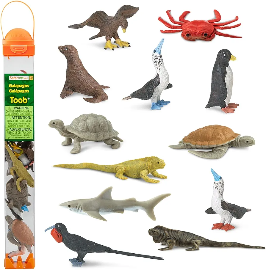 Safari Ltd. Galapagos Wildlife TOOB - Figurines of Seal, Blue-Footed Booby, Tortoise & More - Fun Educational Play Toy for Boys, Girls & Kids Ages 3+