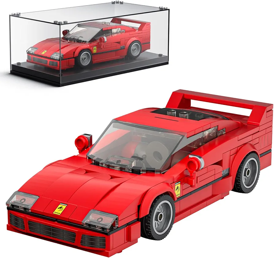 Mould King Speed Champion F40 Super Car Building Sets with Display Case, 27038 Model Car Kits Building Blocks, Collectible Car Building Kit, Building Toys Car Sets for Adults and Kids 8+(338PCS)