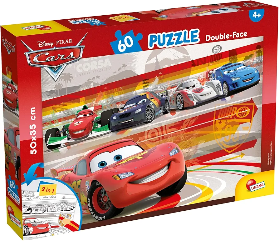 Disney 47925 Puzzle Df Plus Cars, Size-50 x 35 cm. with 60 Pieces, Multi Colour, One