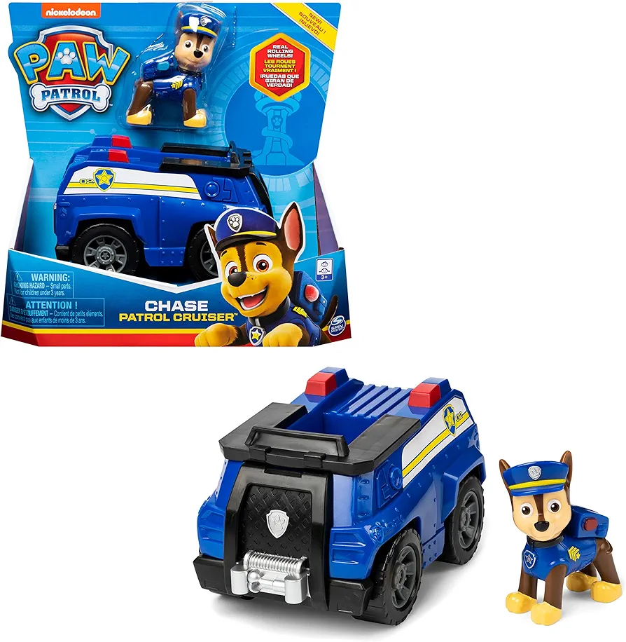 Spin Master 6061799 PAW Patrol Chase`s Patrol Cruiser Vehicle Toy with Collectible Figure