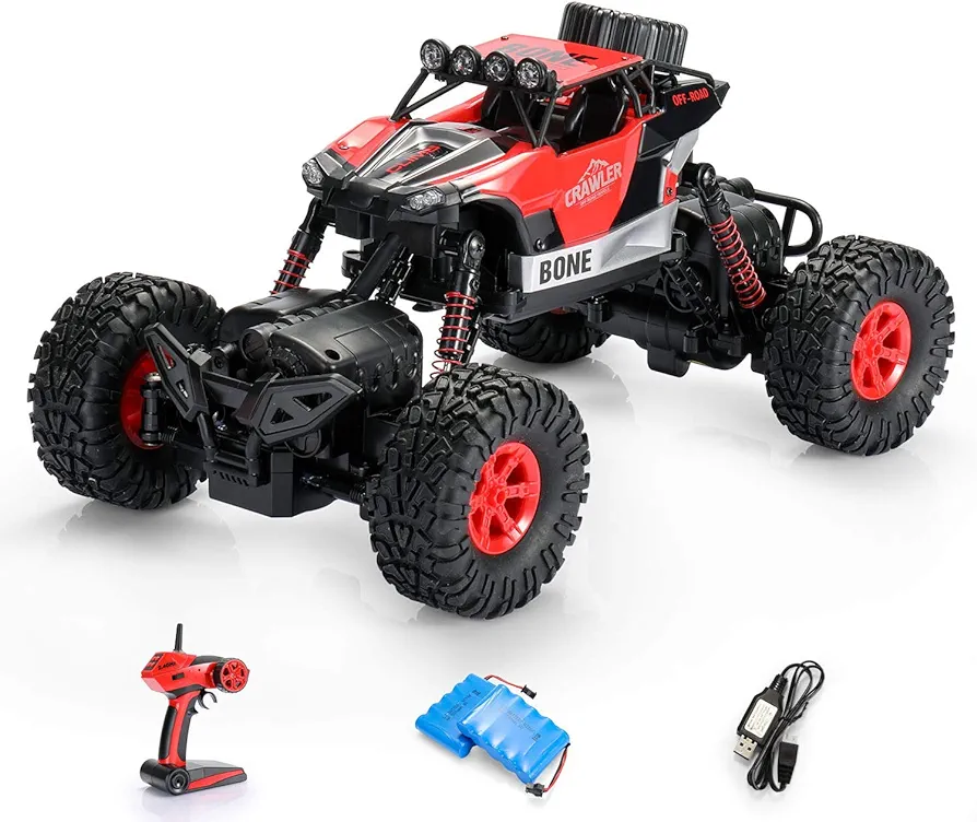 SainSmart Jr. 1: 16 RC Rock Crawler 4WD Large Size Remote Control Off Road Car with Two Rechargeable Batteries for Kids, 4x4 Waterproof Monster Truck 2.4Ghz