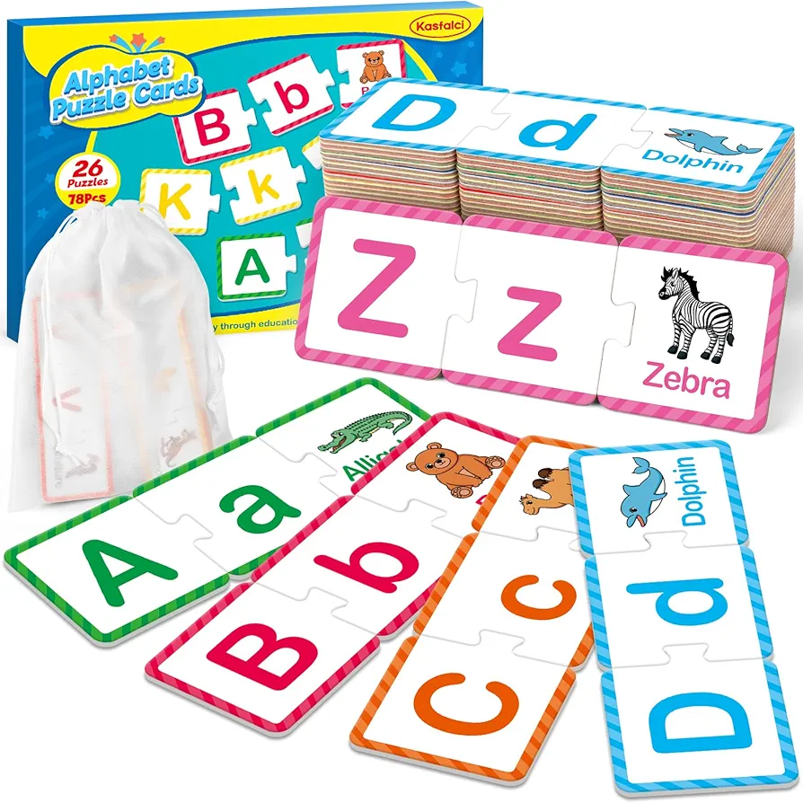 Alphabet Puzzle Cards,ABC puzzle,Alphabet Learning Toys,ABC Learning for Toddlers Kids,Matching Letter Game,Preschool Learning Activities,Kindergarten Classroom Must Haves,Homeschool Supplies