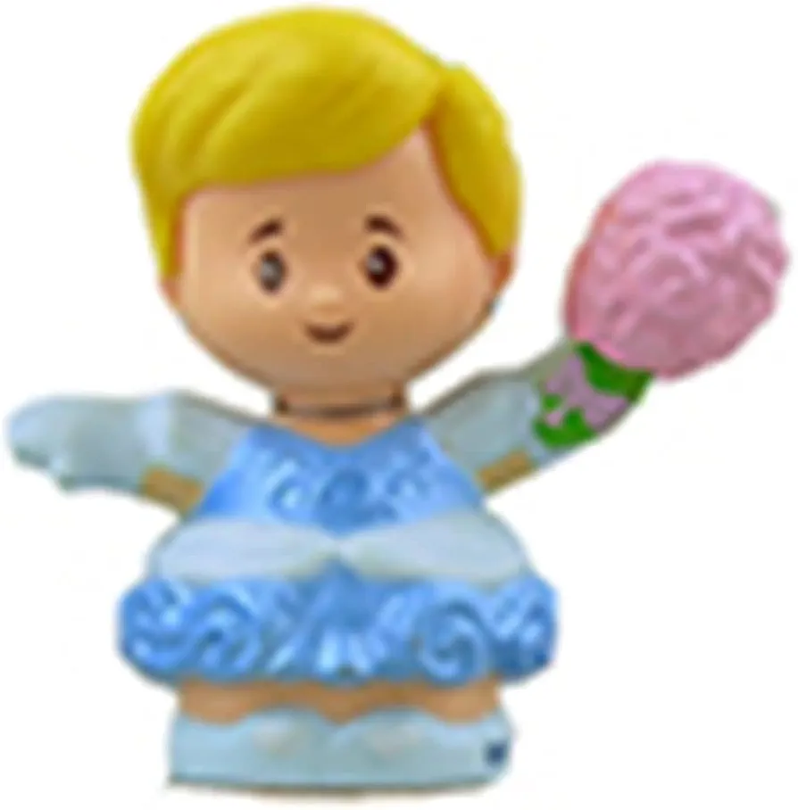 Replacement Part for Fisher-Price Little People Princess Figure Pack - GKG98 ~ Replacement Cinderella Figure ~ Wearing Blue Dress and Carrying a Pink Bouquet of Flowers