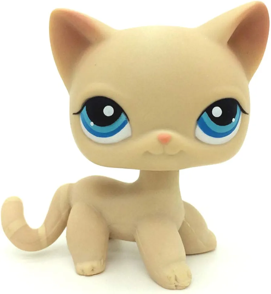 Rare #228 Mini Pet Toys Beige Short Hair Cat Kitty Animal Figure