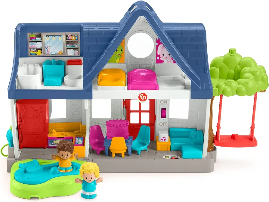 Fisher-Price Little People Friends Together Play House - UK English Edition, Playset with Smart Stages Learning Content for Toddlers and Preschool Kids, 25.4 x 54.85 x 34 Centimeters