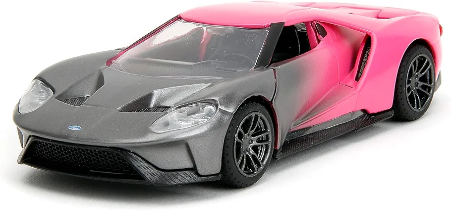 Pink Slips 1:32 W2 2017 Ford GT Die-Cast Car, Toys for Kids and Adults (Silver/Pink)