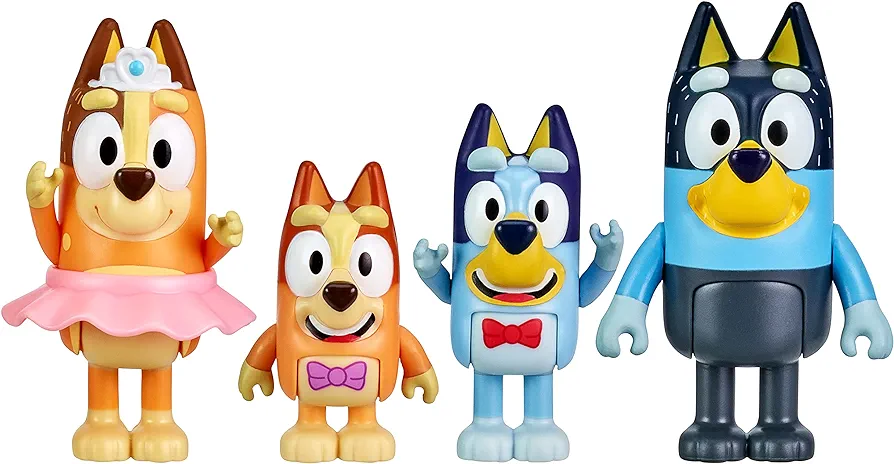 Bluey - The Show - 4-Pack, Bingo, Chilli & Bandit 2.5-3 inch Figures