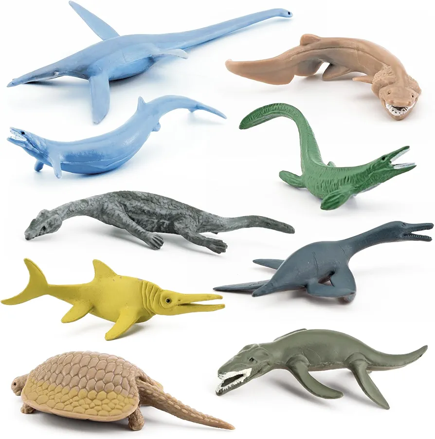 Mini Prehistoric Sea Creatures Toys Ancient Sea Animal Toys 2-4 Inch Marine Animal Figures Cake Topper Educational School Project for Kids Toddlers